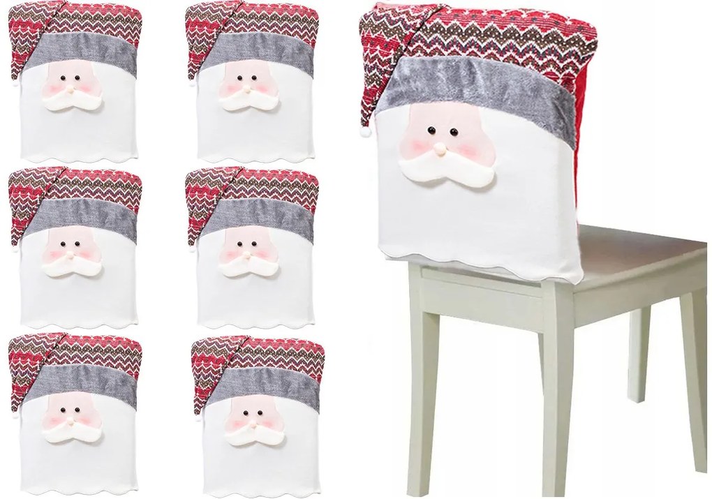 Tutumi Tutumi, poťah na operadlo stoličky Santa Claus 6ks YX22020, šedá, CHR-00690
