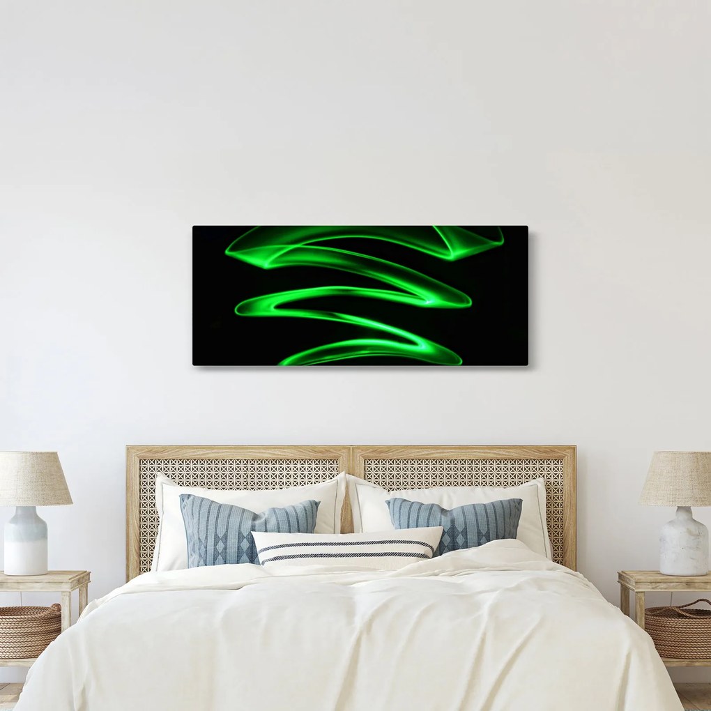 Obraz - neónové vlny (120x50 cm)