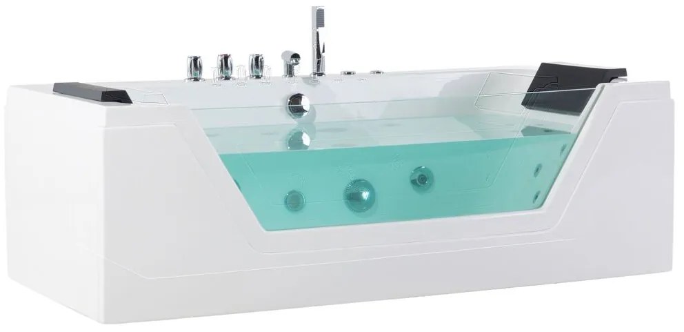 Vírivá vaňa s LED osvetlením 162 x 76 cm biela SAMANA Beliani
