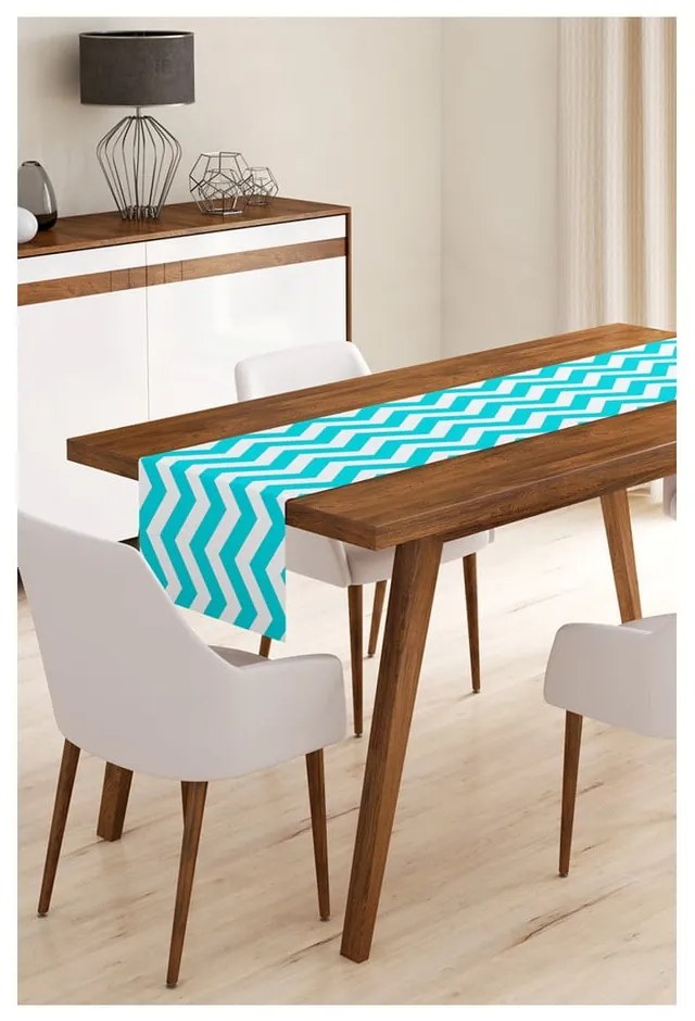 Behúň na stôl z mikrovlákna Minimalist Cushion Covers Blue Stripes, 45 × 145 cm