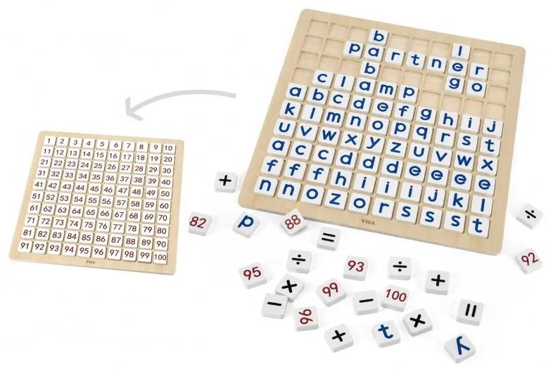 44510 Drevená vzdelávacia tabuľa 2v1 - matematika a hravá abeceda 100ks