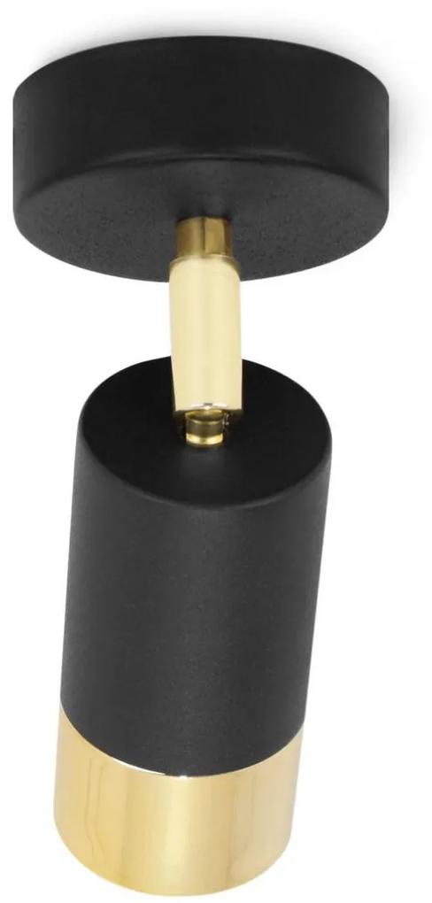 Bodové svietidlo Hugo, 1x čierne/zlaté kovové tienidlo, (možnosť polohovania)