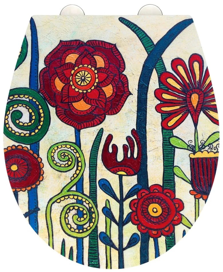 Záchodová doska s automatickým zatváraním 37 x 44,5 cm Rollin'Art Red Blossom – Wenko