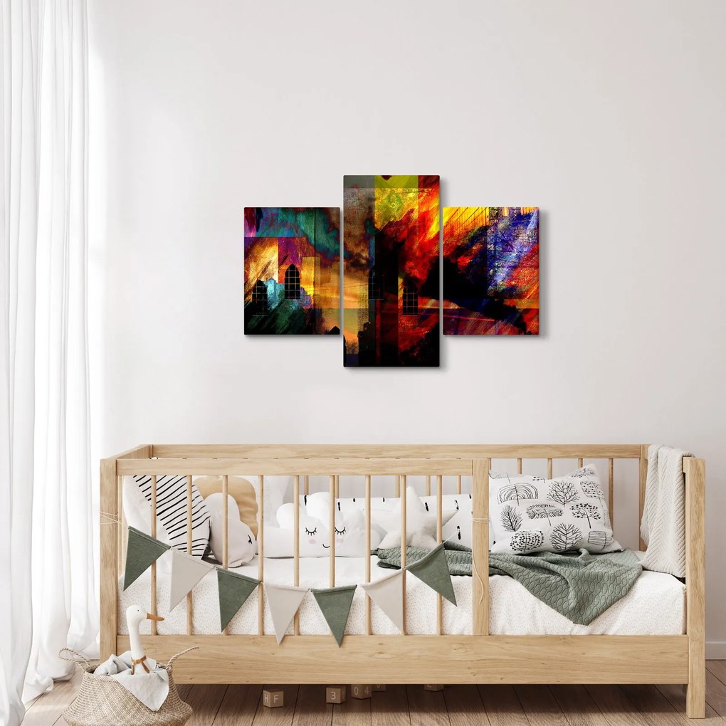 Obraz - Farebná abstrakcia mesta (90x60 cm)