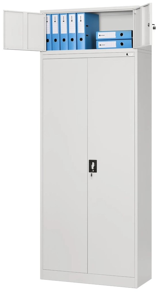 Nadstavec na kancelársku skriňu EWA, 900 x 380 x 400 mm, šedá