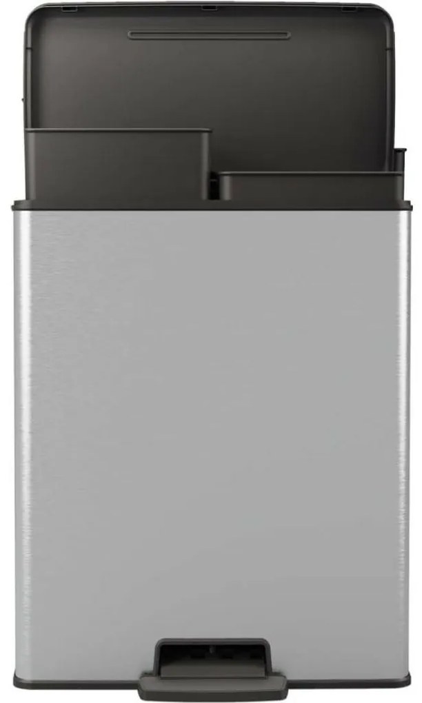 CURVER Deco Bin Odpadkový Kôš na triedený odpad Strieborná/čierna 26l 26l, 26 + 26 l