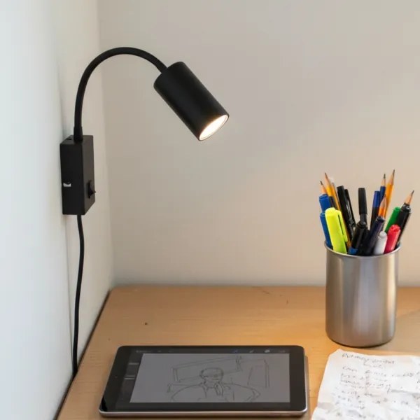 Globo 57911WB - Flexibilná nástenná lampa ROBBY 1xGU10/25W/230V čierna