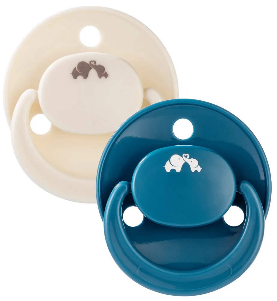 Cumlík silikónový symetrický Eco 2ks 0m+ Sand/Blue