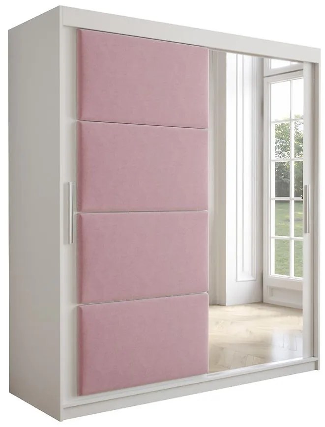 Skriňa Tapi 180 Biely/Ružová