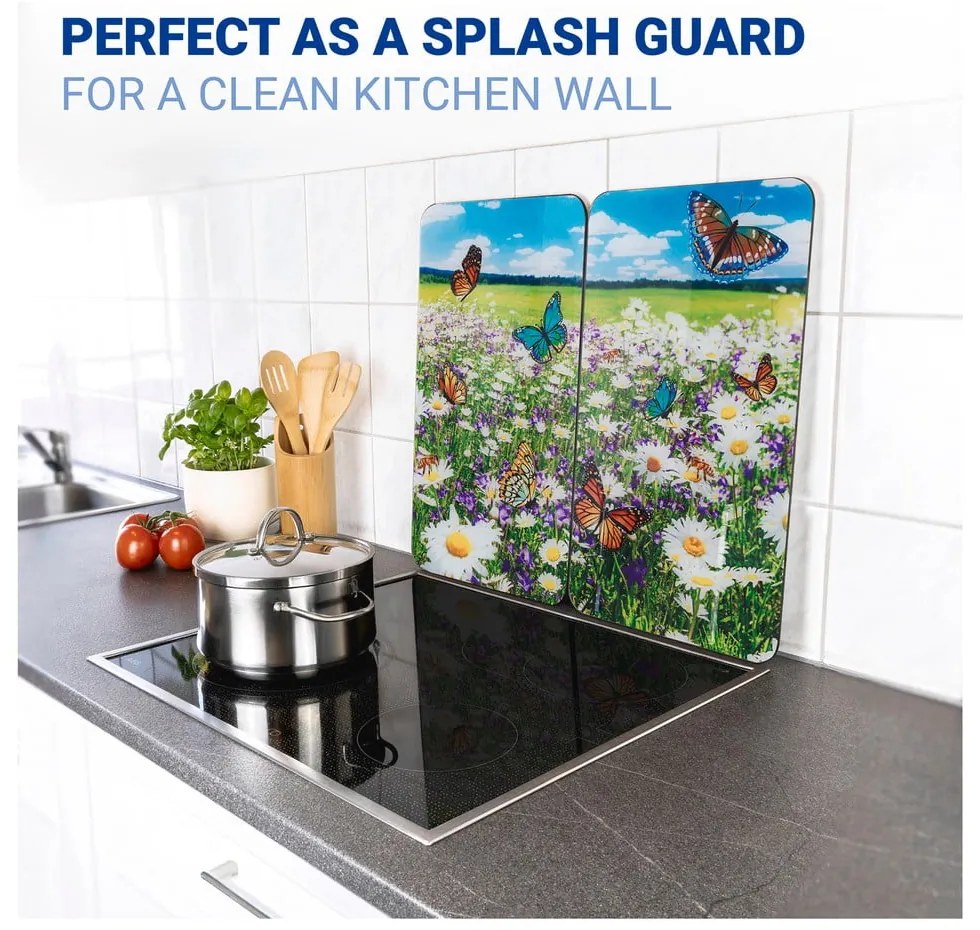 Kryty na sporák z tvrdeného skla v súprave 2 ks 52x30 cm Summer Meadow – Maximex