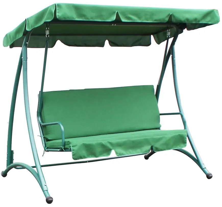 Záhradná hojdačka zelená s vankúšom