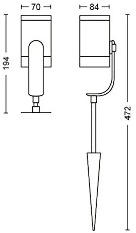 Philips 17428/30/P7 - LED RGB Vonkajšie bodové svietidlo Hue LILY LED/8W/230V IP65