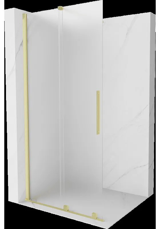 Mexen Velar posuvná sprchová stena Walk-in 110 x 200 cm, mrazené sklo 8 mm, farba zlatá kartáčovaná - 871-110-000-33-55