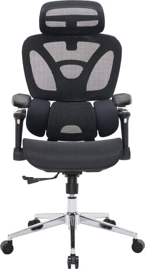 Kancelárska ergonomická stolička PORTE II — sieťovina, čierna
