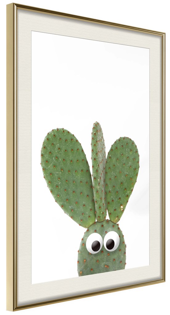 Artgeist Plagát - Ear Cactus [Poster] Veľkosť: 20x30, Verzia: Čierny rám s passe-partout