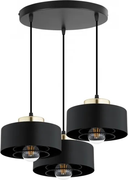 Brilagi - Luster na lanku SPRING 3xE27/60W/230V čierna/zlatá