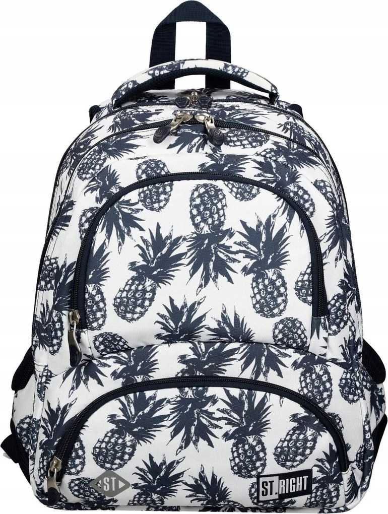 Školský batoh štvorkomorový St.RIGHT BP-07-ANANASY Pineapples