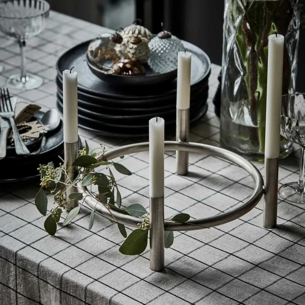 House Doctor Adventný svietnik Maxi Antique Silver Ø 30 cm