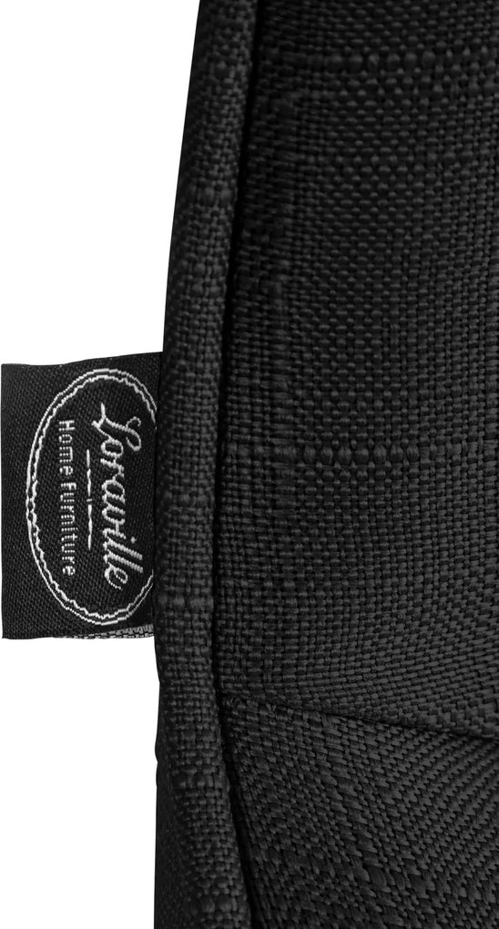 Barová stolička Vonore - látka, chróm rám - Čierna