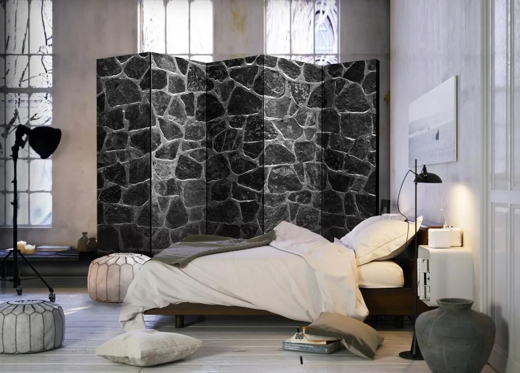 Murando DeLuxe Paraván černé kameny  225x172 cm