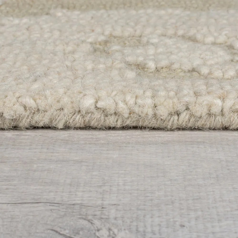 Béžový ručne tkaný vlnený koberec 160x230 cm Dion Ikat – Flair Rugs