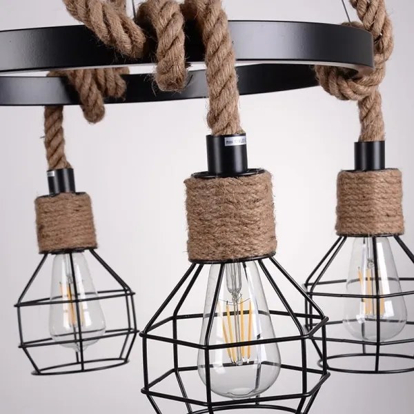 Luster na lanku ROPE ALEGRA 4xE27/10W/230V