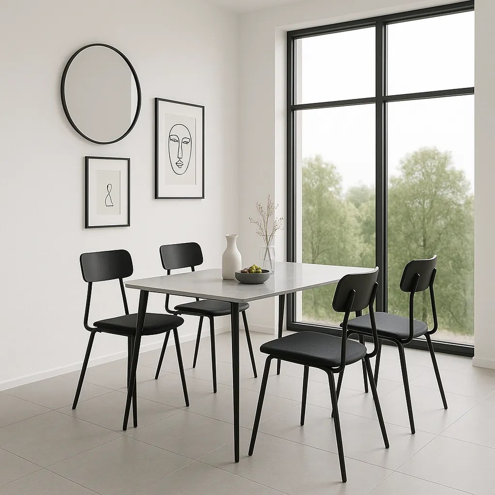 Noela Jedálenský stôl s keramickou doskou v dekore bieleho mramoru CERAMON 120