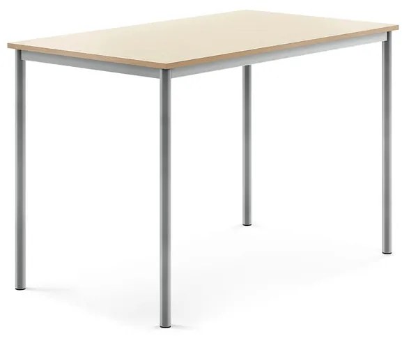 Stôl BORÅS, 1400x800x900 mm, laminát - breza, strieborná