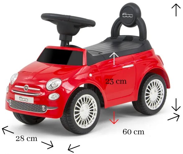 Odrážadlo FIAT 500 červené