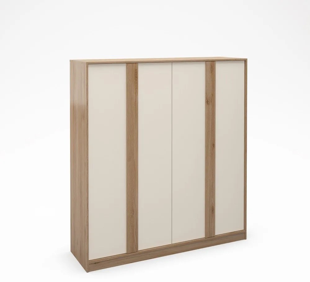 Šatníková skriňa v dekore duba v krémovo-prírodnej farbe 180x197,5x53 cm Dennis – Marckeric