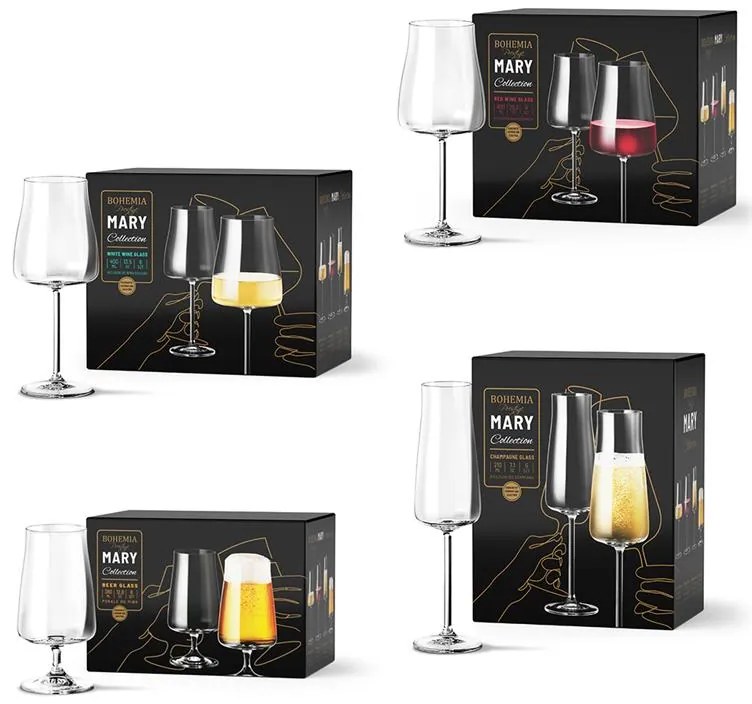 BOHEMIA PRESTIGE MARY POHÁR NA ŠAMPANSKÉ 210ML SADA 6KS