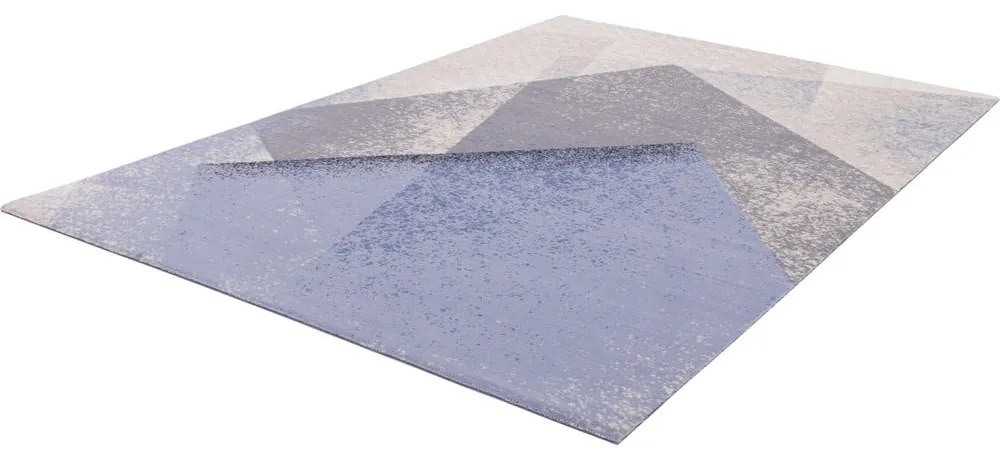 Svetlomodrý vlnený koberec 133x180 cm Folds – Agnella