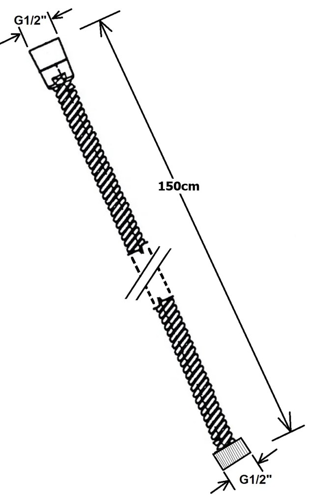 Sapho Sapho, POWERFLEX kovová sprchová hadica, 150cm, zlatá, FLEX150G