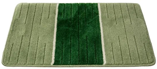 Kúpeľňový koberček COMO zelený / krémový, pruhy