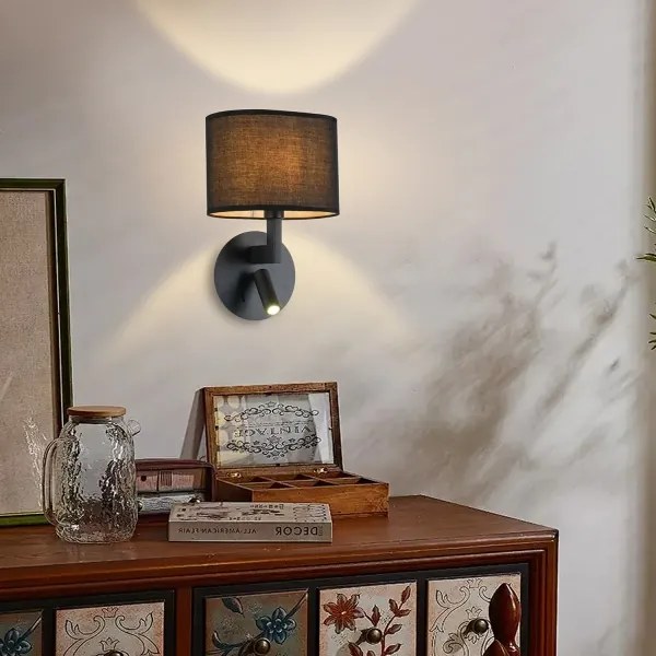 Brilagi - LED nástenné svietidlo DAYA 1xE14/40W/230V + LED/3W čierne