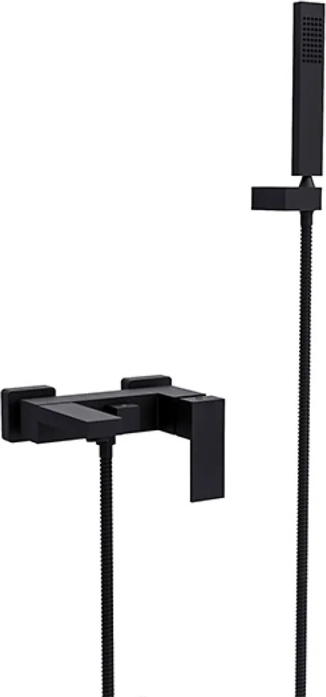 Besco Vaňová nástenná batéria so sprchovým kompletom Modern / Varium VBN B Čierna matná