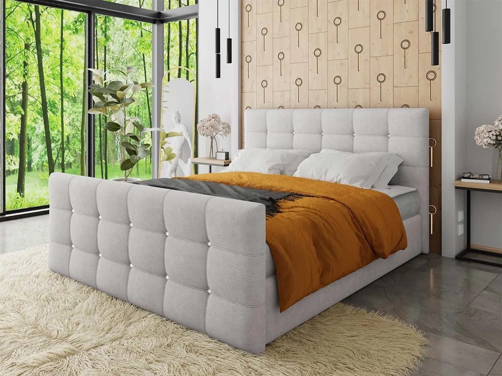 Kontinentálna posteľ Akvore, Rozmer postele: 180x200, Dostupné poťahy: ekokoža Soft 017