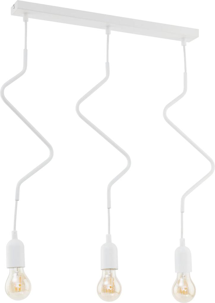 TK-LIGHTING Dizajnový závesný luster do kuchyne ALITA, 3xE27, 60W, biely