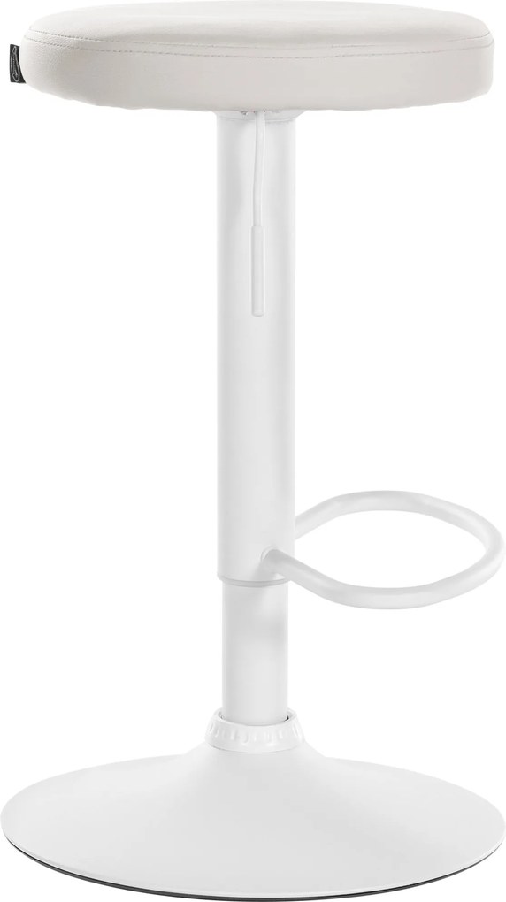 Barová stolička Ponte - koženka, biely rám - Biela