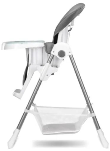 Lionelo - Detská jedálenská stolička LINN PLUS biela/šedá