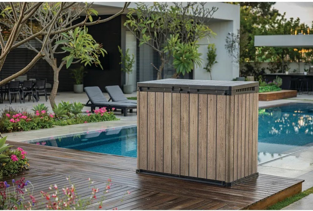 Hnedý plastový záhradný úložný box Deco – Keter