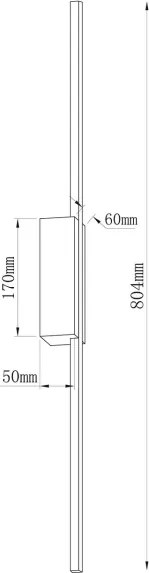 LED nástenné svietidlo AISHA LED/12W/230V 4000K 80 cm čierne