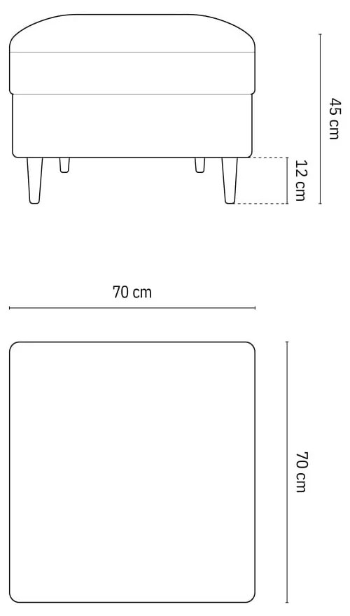 Béžová zamatová podnožka Kyoto – Cosmopolitan Design