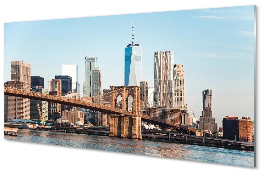Obraz na akrylátovom skle Panorama bridge river 140x70 cm
