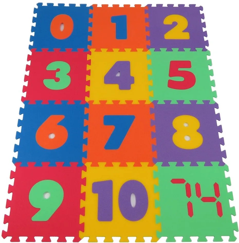 Malý Génius Penový koberec Maxi čísla 8 mm 6 farieb