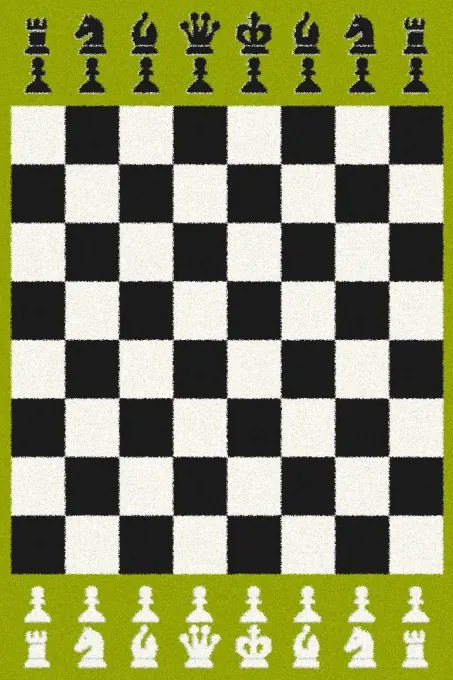 Detský koberec Agnella Funky Top šach zelený