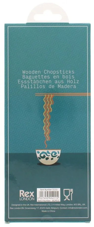 Drevené paličky v súprave 5 ks v prírodnej farbe Beckoning Cats – Rex London