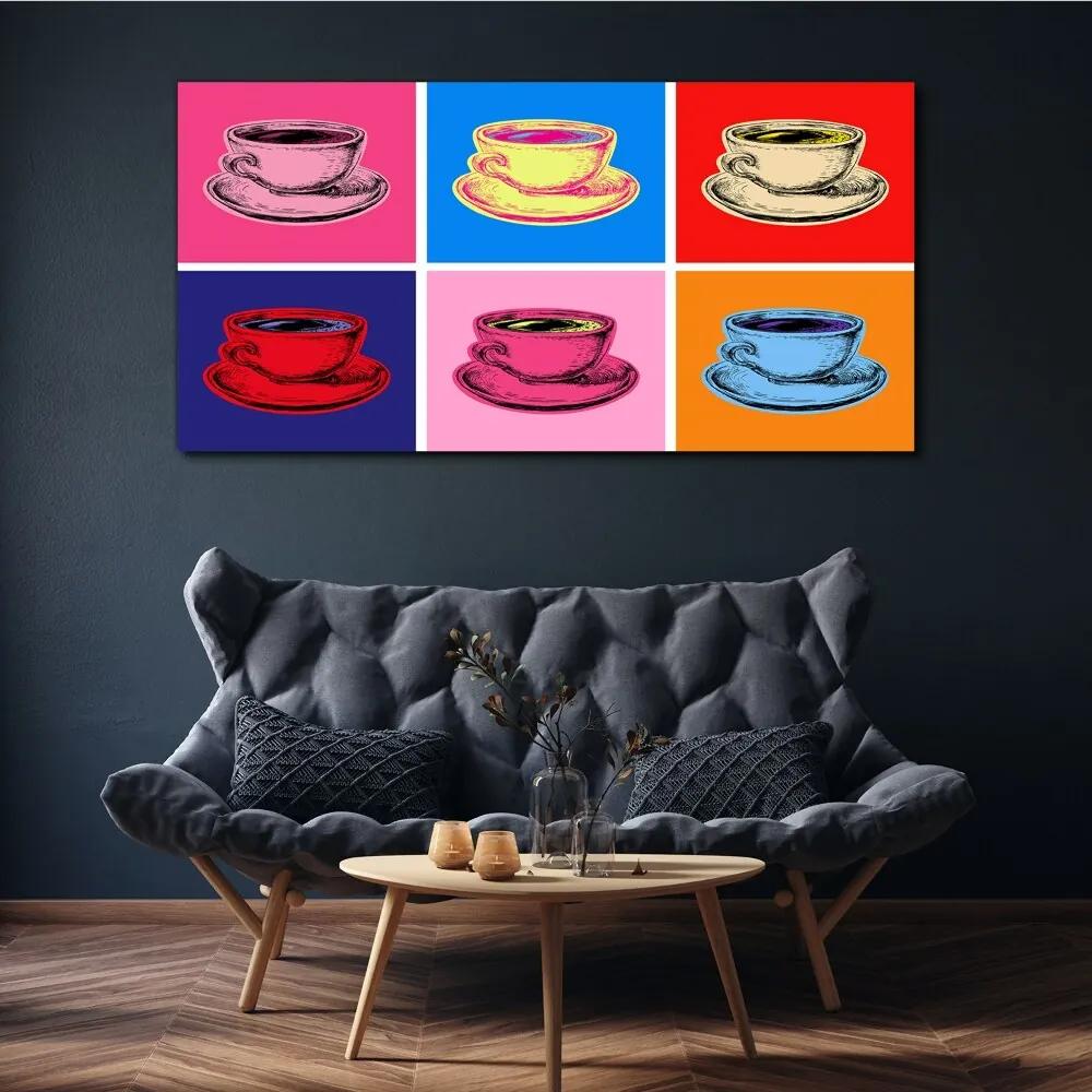 Obraz canvas Abstrakcia šálok kávy nápoje