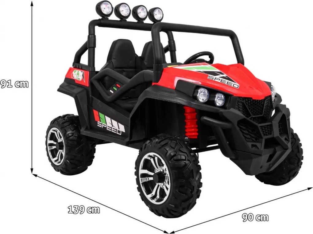 Ramiz Terénna bugina Grand Buggy Lift pre deti červená + pohon 4x4 + diaľkové ovládanie + MP3 + LED