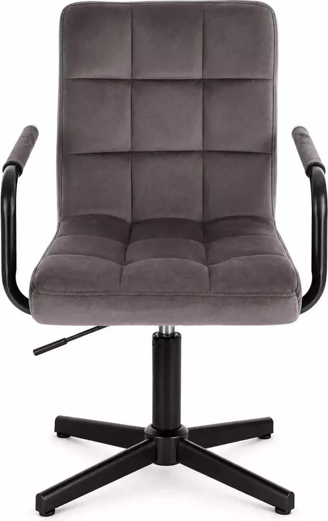 LuxuryForm DESIGN Otočná stolička VERONA BLACK VELUR na čiernom kríži - tmavosivá